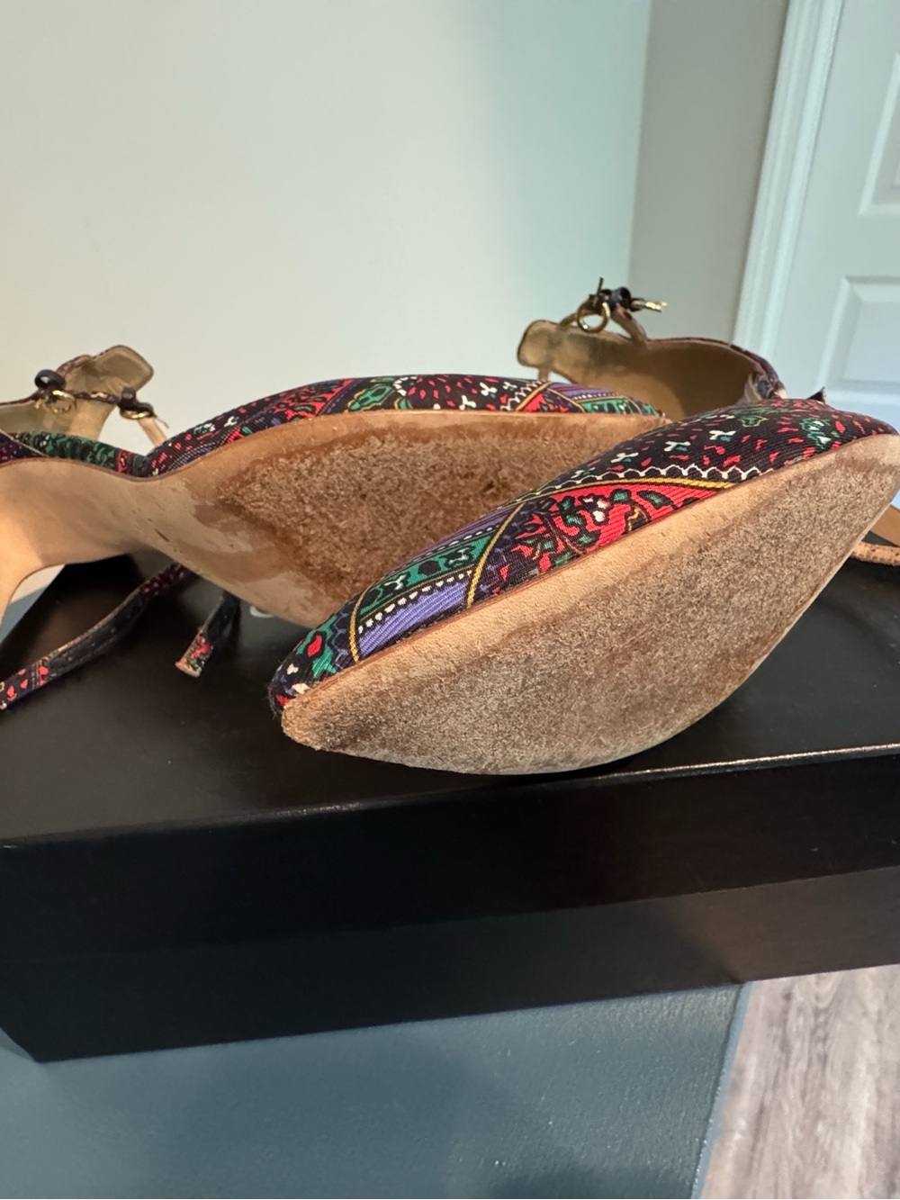 J. Crew Shoes | Euc J Crew Falsetto Silk Printed Heels - Picture 3 of 4